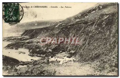 Ansichtskarte AK Environs de Cherbourg Greville Les Falaises Moutons