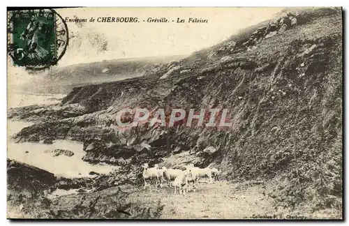 Cartes postales Environs de Cherbourg Greville Les Falaises Moutons
