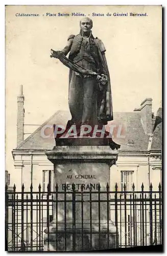 Ansichtskarte AK Chateauroux Place Saint Helene Statue du General Bertrand