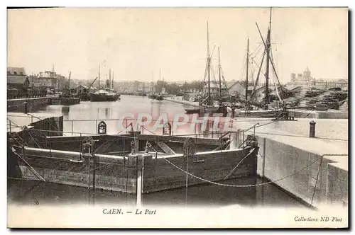 Ansichtskarte AK Caen Le Port Bateaux