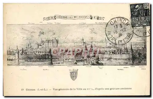 Cartes postales Chinon Vue Generale de la Ville Au 15eme