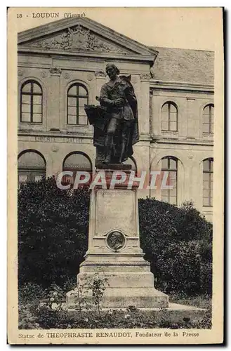 Cartes postales Loudun Statue de Theophraste Renaudot Fondateur de la Presse