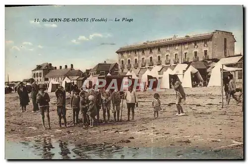 Cartes postales St Jean De Monts La Plage Enfants Hotel de la plage