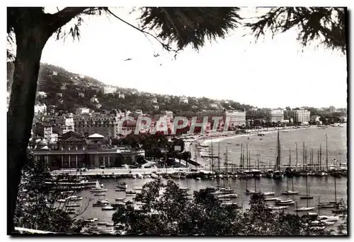 Moderne Karte Cannes Vue du Casino et du Port Bateaux