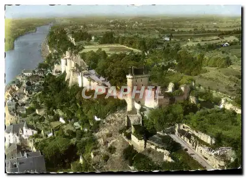 Cartes postales moderne Chinon Le chateau et la Vienne