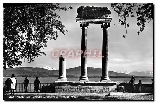 Moderne Karte Nyon Les Colonnes Romaines et le Mont Blanc