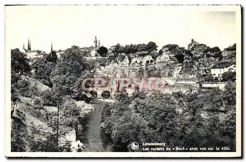 Cartes postales moderne luxembourg Les rochers du Bock avec vue sur la ville