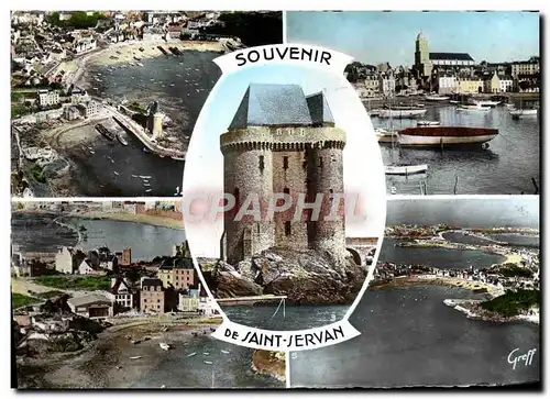 Cartes postales moderne Saint Servan Vue aerienne du port et de la tour Solidor Le port et l&#39eglise La tour Solidor