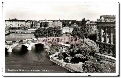Moderne Karte Stockholm Utsikt over Strommen med Norrbro