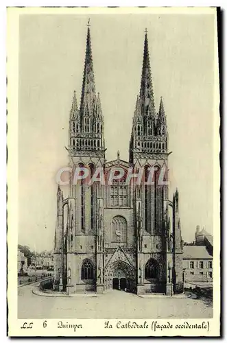 Ansichtskarte AK Quimper La cathedrale Facade occidentale