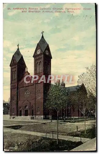 Cartes postales Anthony&#39s Roman Catholic Church Farnsworth Street and Sheridan Avenue Detroit