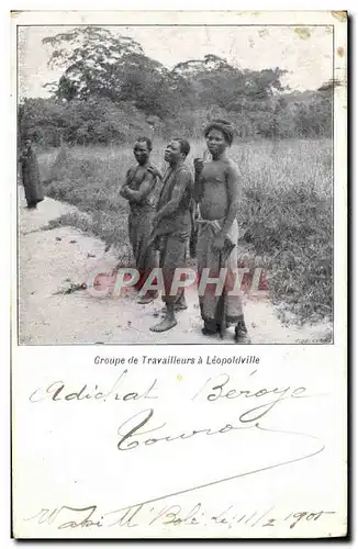 Cartes postales Congo Belge Groupe de travailleurs a Leopoldville