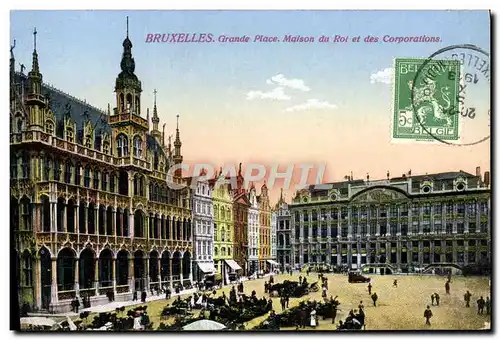 Cartes postales Bruxelles Grande Place Maison du roi et des Corporations