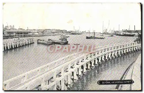 Cartes postales Ostende Vue generale du port Bateaux