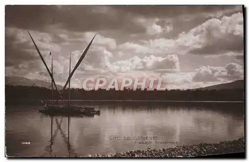 Cartes postales Lac de Geneve Paisible traversee Bateau