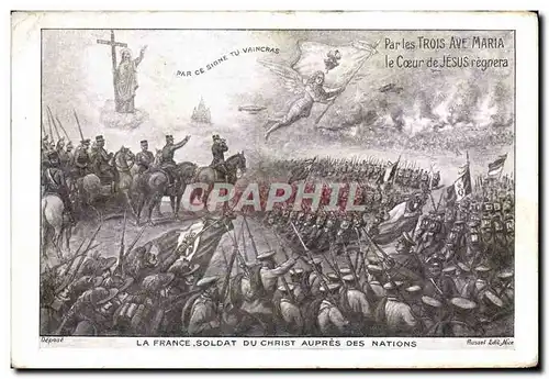 Cartes postales La France Soldat Du Christ Aupres Des Nations Militaria Coeur de Jesus