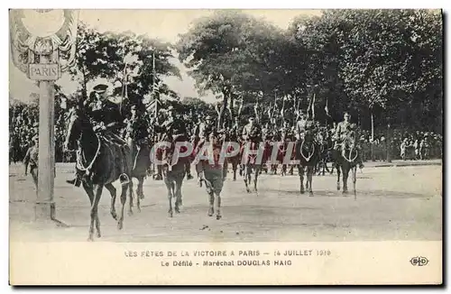 Cartes postales Les Fetes De La Victoire Paris 14 juillet 1919 Le defile Marechal Douglas Haig Militaria