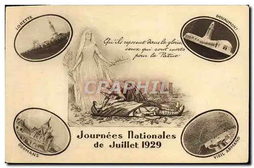 Ansichtskarte AK Journees Nationales de Juillet 1929 Lorette Douaumont Dormans Vieil Armand Militaria