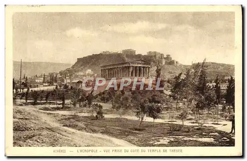 Cartes postales Athenes L&#39Acropole Vue Prise Du Cote Du Temple De