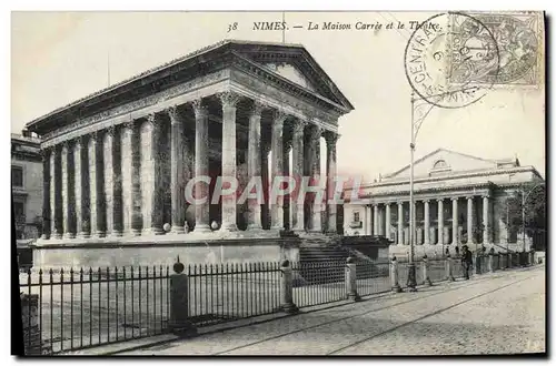 Cartes postales Nimes La Maison Carree et la Theatre