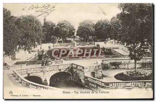 Ansichtskarte AK Nimes Vue Generale de la Fontaine