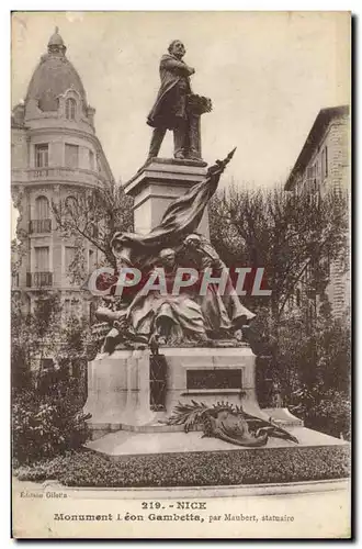 Cartes postales Nice Monument Leon Gambetta