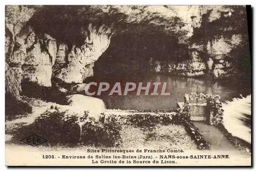 Cartes postales Environs de Salins les Bains Nans sous Sainte Anne la grotte et la source du Lison