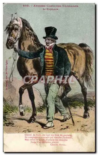 Cartes postales Anciens costumes normands Le Maquienon Cheval