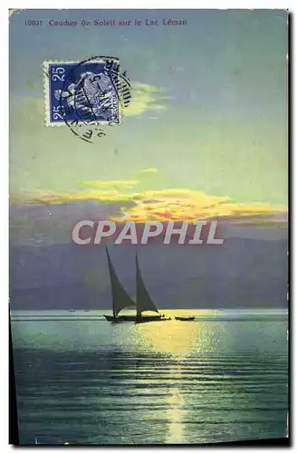 Cartes postales Coucher de soleil sur le lac Leman