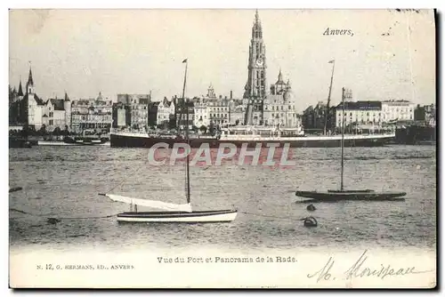 Cartes postales Anvers Vue Du Port Et Panorama De La Rade Bateau