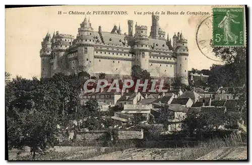 Cartes postales Chateau De Pierrefonds Vue Prise De La Route De Compiegne