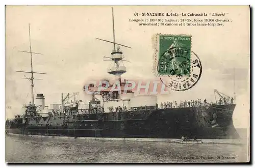 Ansichtskarte AK St Nazaire Le Cuirasse la Liberte Bateau