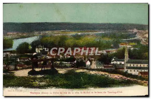 Cartes postales Vernon Point De Vue De La Cote St Michel Et Le Banc Du Touring Club