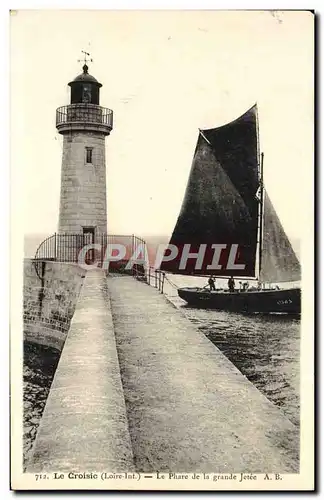 Ansichtskarte AK Le Croisic Le Phare De La Grande Jetee Bateau