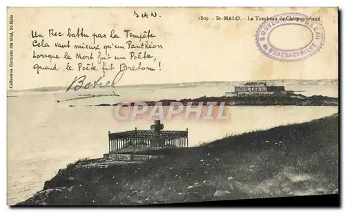 Cartes postales St Malo Le Tombeau De Chateaubriand Botrel