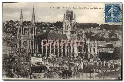 Cartes postales Rouen Eglise Saint Ouen Vue De Ia Cathedrale