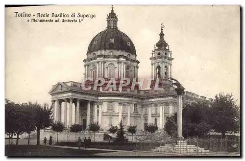 Cartes postales Torino Reale Basilica Di Superga e Monumento ad Umberto