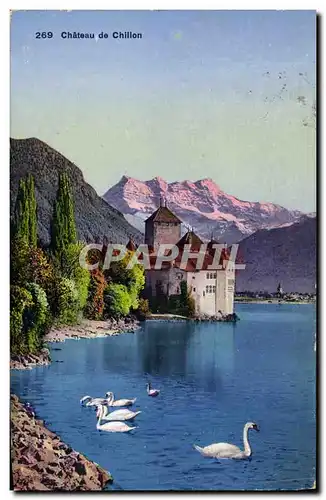 Ansichtskarte AK Chateau De Chillon Cygne