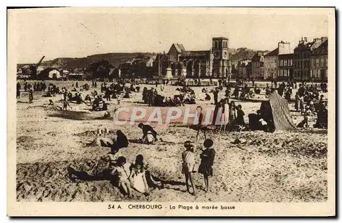 Ansichtskarte AK Cherbourg La Plage A Maree Basse