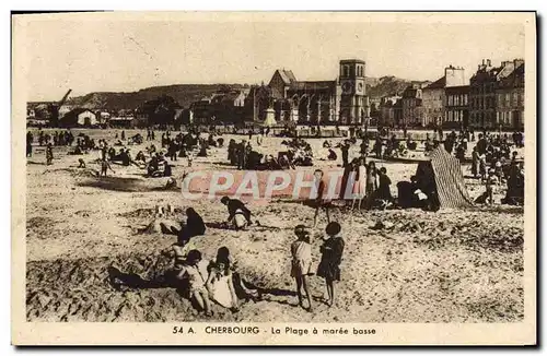 Cartes postales Cherbourg La Plage A Maree Basse