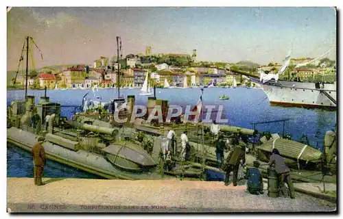 Ansichtskarte AK Cannes Torpilleurs dans le port Bateaux