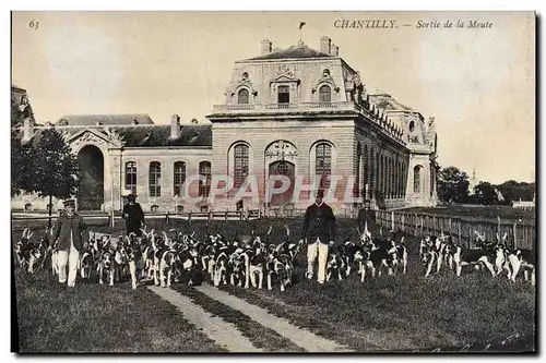 Cartes postales Chantilly Sortie De La Meute Chiens Chien Chasse a courre