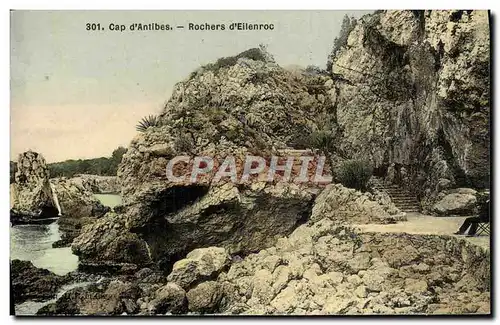 Cartes postales Cap D&#39Antibes Rochers D&#39Eilenroc (carte toilee)