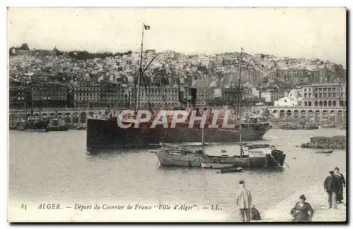 Cartes postales Alger Depart Du Courrier De France Ville D&#39Alger