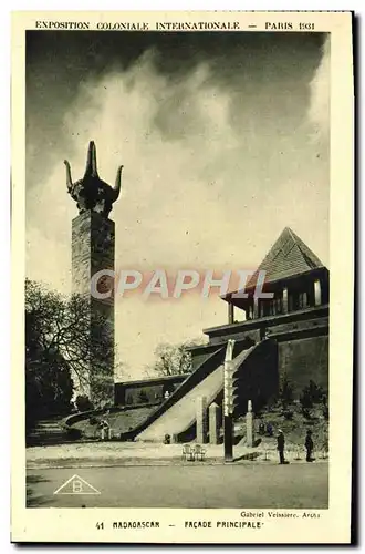 Ansichtskarte AK Exposition Coloniale Internationale Paris 1931 Madagascar Facade principale