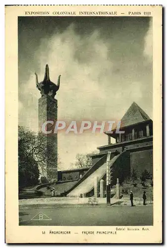 Ansichtskarte AK Exposition Coloniale Internationale Paris 1931 Madagascar Facade principale