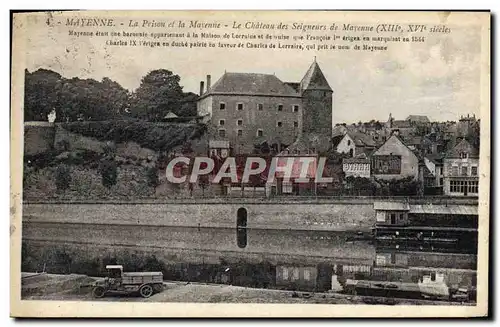 Cartes postales Mayenne La Prison Et La Mayenne le chateau des seigneurs de Mayenne