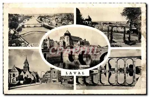 Cartes postales moderne Laval Vue generale Jardin de la Perrine Porte Beucheresse Le viaduc