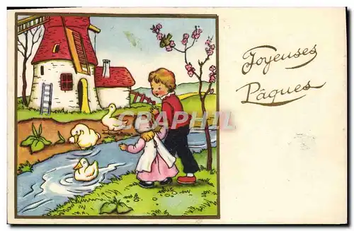 Cartes postales Fantaisie Fleurs Enfants Moulin a vent