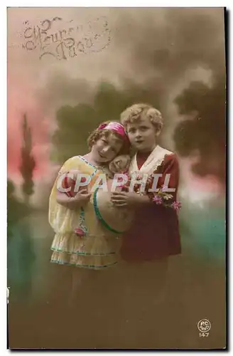 Cartes postales Fantaisie Enfants Oeuf Paques